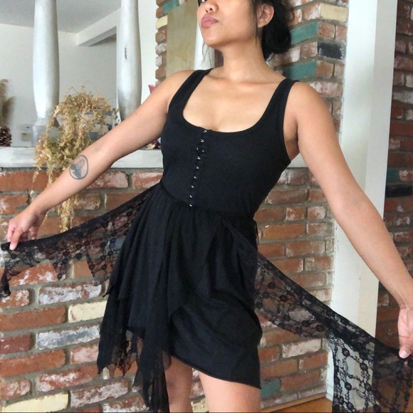 Hot Topic Dresses Y2k Hot Topic Goth Emo Mallcore Lace Asymmetrical